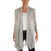 R & M Richards Womens Crinkled Metallic Topper Jacket In White