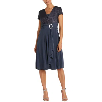 R & M Richards Womens Embellished Knee Wrap Dress In Pink