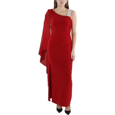 R & M Richards Womens Embellished Polyester Evening Dress In Red