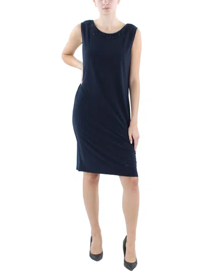 R & M Richards Womens Embellished Sleeveless Tank Dress In Blue