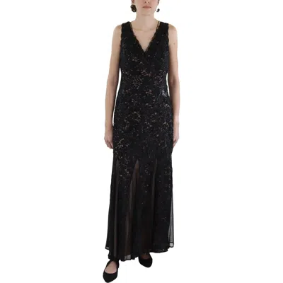 R & M Richards Womens Embroidered Lace Evening Dress In Multi