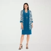 R & M Richards Womens Floral Jacket Dress In Blue