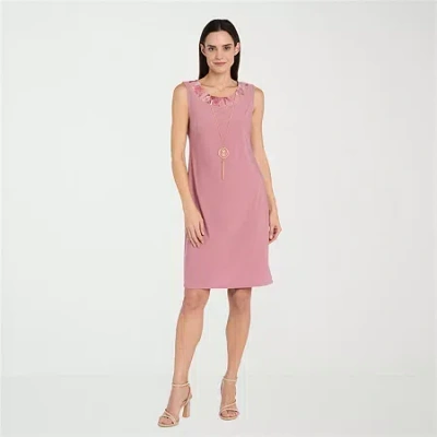 R & M Richards Womens Floral Jacket Dress In Pink