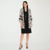 R & M Richards Womens Floral Jacket Dress With Removable Necklace In Black