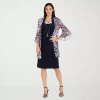 R & M Richards Womens Floral Jacket Dress With Removable Necklace In Blue
