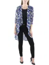 R & M Richards Womens Floral Print Drapey Open-front Blazer In Multi
