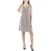 R & M Richards Womens Knit Sleeveless Sheath Dress In Grey