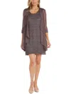 R & M Richards Womens Lace Jacket Two Piece Dress In Multi