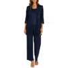 R & M Richards Womens Lace Sequined Pant Suit In Black