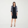 R & M Richards Womens Leaf Jacket Dress In Blue