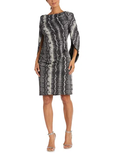 R & M Richards Womens Metallic Knee-length Cocktail And Party Dress In Multi