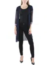 R & M Richards Womens Open Front Duster Kimono In Black