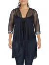 R & M Richards Womens Open Front Duster Kimono In Blue