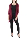 R & M Richards Womens Open Front Lace Trim Duster Blazer In Red