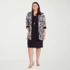 R & M Richards Womens Plus Jacket Dress With Removable Necklace In Purple