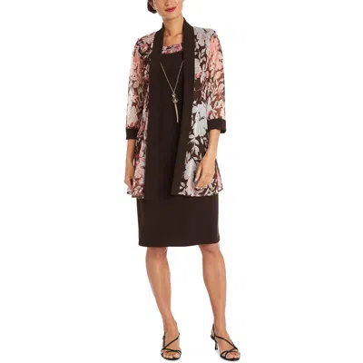 r & m richards beaded dress & flyaway jacket Beaded Slip Chiffon Jacket Dress