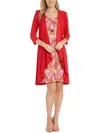 R & M Richards Womens Knit Open Front Duster Blazer In Multi