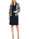 R & M Richards Womens Printed Mesh Open-front Blazer In Multi