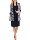 R & M Richards Womens Printed Polyester Open-front Blazer In Multi
