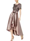 R & M Richards Womens Sequined Hi-low Party Dress In Multi