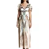 R & M Richards Womens Sequined Polyester Evening Dress