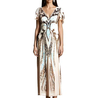 R & M Richards Womens Sequined Polyester Evening Dress