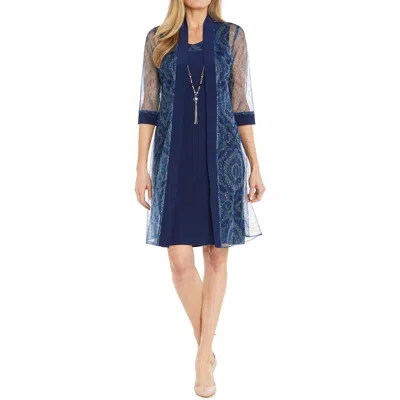 R & M Richards Womens Sequined Polyester Two Piece Dress