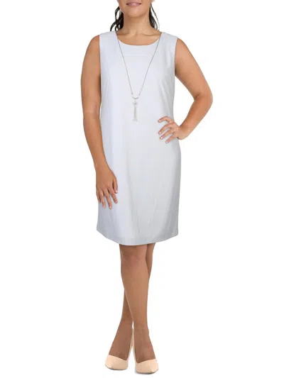 R & M Richards Womens Sleeveless Knee-length Shift Dress In White