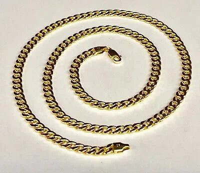 Pre-owned R C I 10k Yellow Gold 22" Mens Miami Cuban Curb Men's Link 4.5 Mm 11 Gr Chain/necklace In No Stone