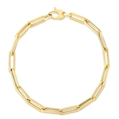 Pre-owned R C I 10kt Yellow Gold Lite Paperclip Link Chain Bracelet 7.5 Inch 1.7 Grams 4.2mm In No Stone