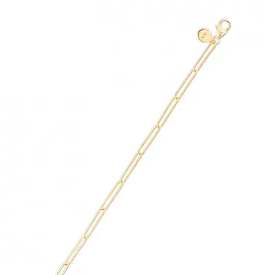 Pre-owned R C I 14kt Solid Yellow Gold Paperclip Link Chain Bracelet 7 Inch 1.8 Grams 2.7mm In No Stone
