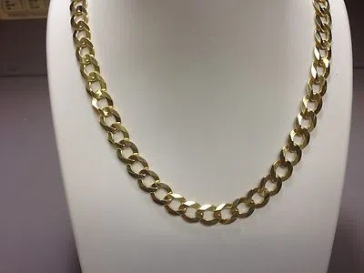 Pre-owned R C I 14k Yellow Gold 22" Mens Solid Concave Curb Link 7 Mm 28 Grams Chain/necklace