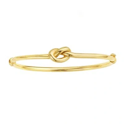 Pre-owned R C I 14k Yellow Gold 7" Infinity "love Knot" Hinged Bangle Bracelet 5.5grams 9.5 Mm In No Stone
