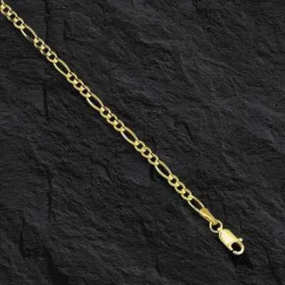 Pre-owned R C I 14k Yellow Gold Mens Solid Figaro Curb Link Chain/bracelet 8" 3mm 2.8 Grams In No Stone