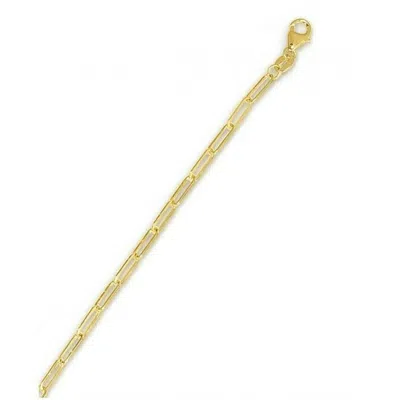 Pre-owned R C I 14kt Yellow Gold Paperclip Link Chain Bracelet 7 Inch 1.7 Grams 2.5mm In No Stone