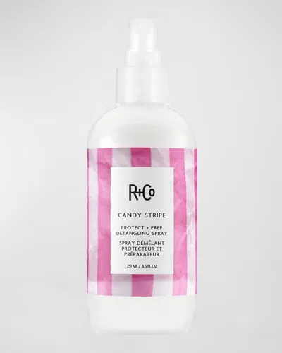 R + Co Candy Stripe Protect + Prep Detangling Spray, 8.5 Oz. In White
