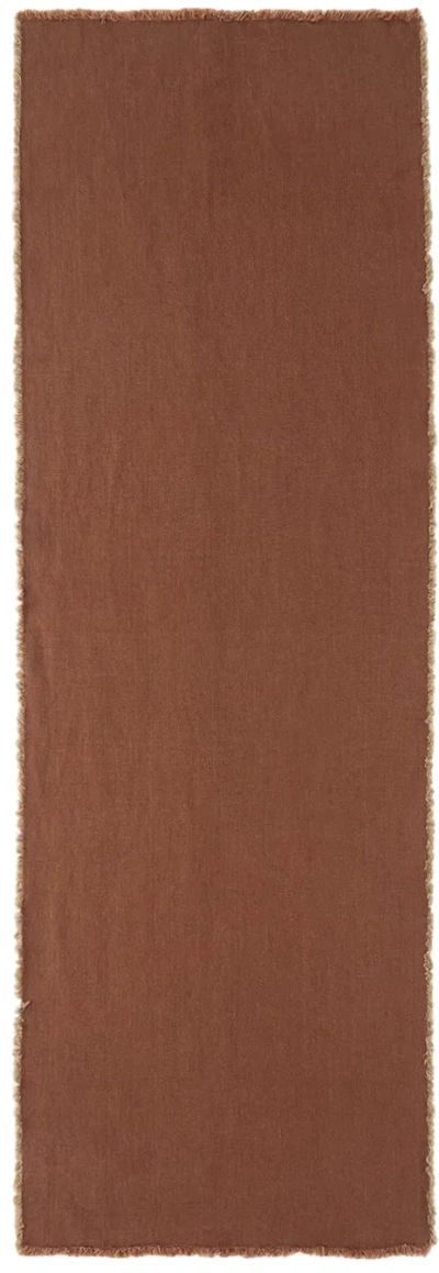R+d.lab Red Hopsack Linen Table Runner In Mattone Red