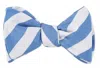 R. Hanauer Men's Half Bar Stripe Bowtie In Carolina Blue/white In Multi