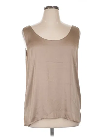 Pre-owned R | Label Sleeveless Top Tan Scoop Neck Tops In Brown