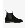 R M Williams Ens Black Craftsman Elasticated-panel Suede Ankle Boots In Black