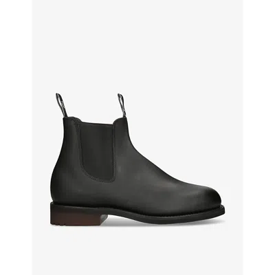 R M Williams Ens Black Gardener Elasticated-panel Leather Ankle Boots