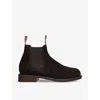 R M Williams Ens Dark Brown Gardener Elasticated-panel Suede Ankle Boots In Dark Brown