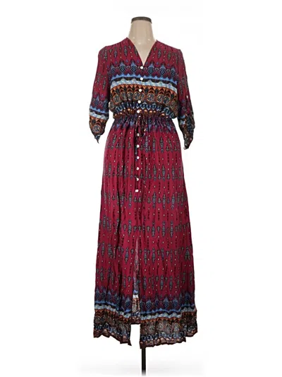 Pre-owned R. Vivimos Casual Dress In Burgundy