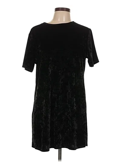 Pre-owned R. Vivimos Short Sleeve Top Black Mock Neckline Tops