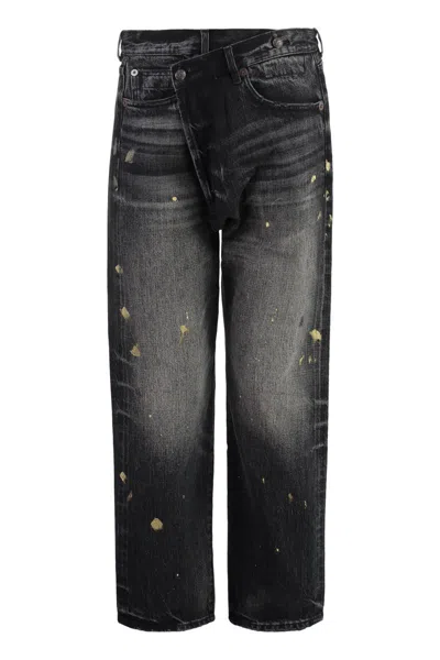 R13 5-pocket Straight-leg Jeans In Black