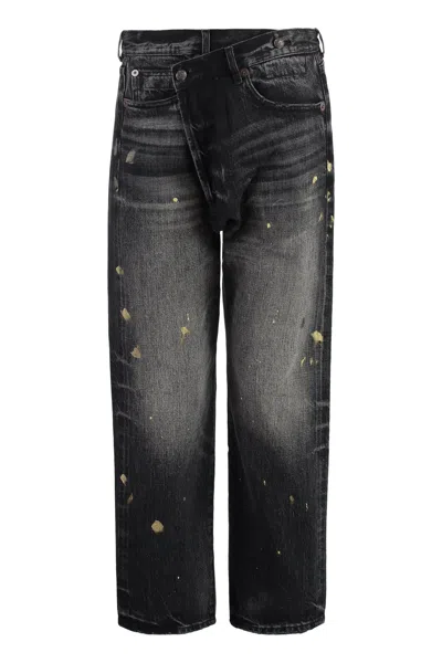 R13 5-pocket Straight-leg Jeans In Gray
