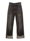R13 Cuffed Ex-boyfriend Jeans In Black