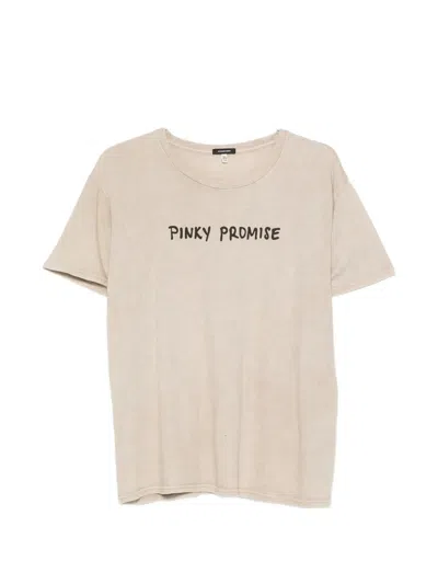 R13 Acid-wash Slogan-print T-shirt In Pink