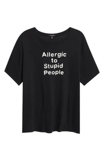 R13 Allergic To Stupid Cotton & Cashmere Graphic T-shirt In Black