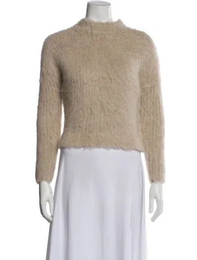Pre-owned R13 Alpaca Mock Neck Sweater In Neutral